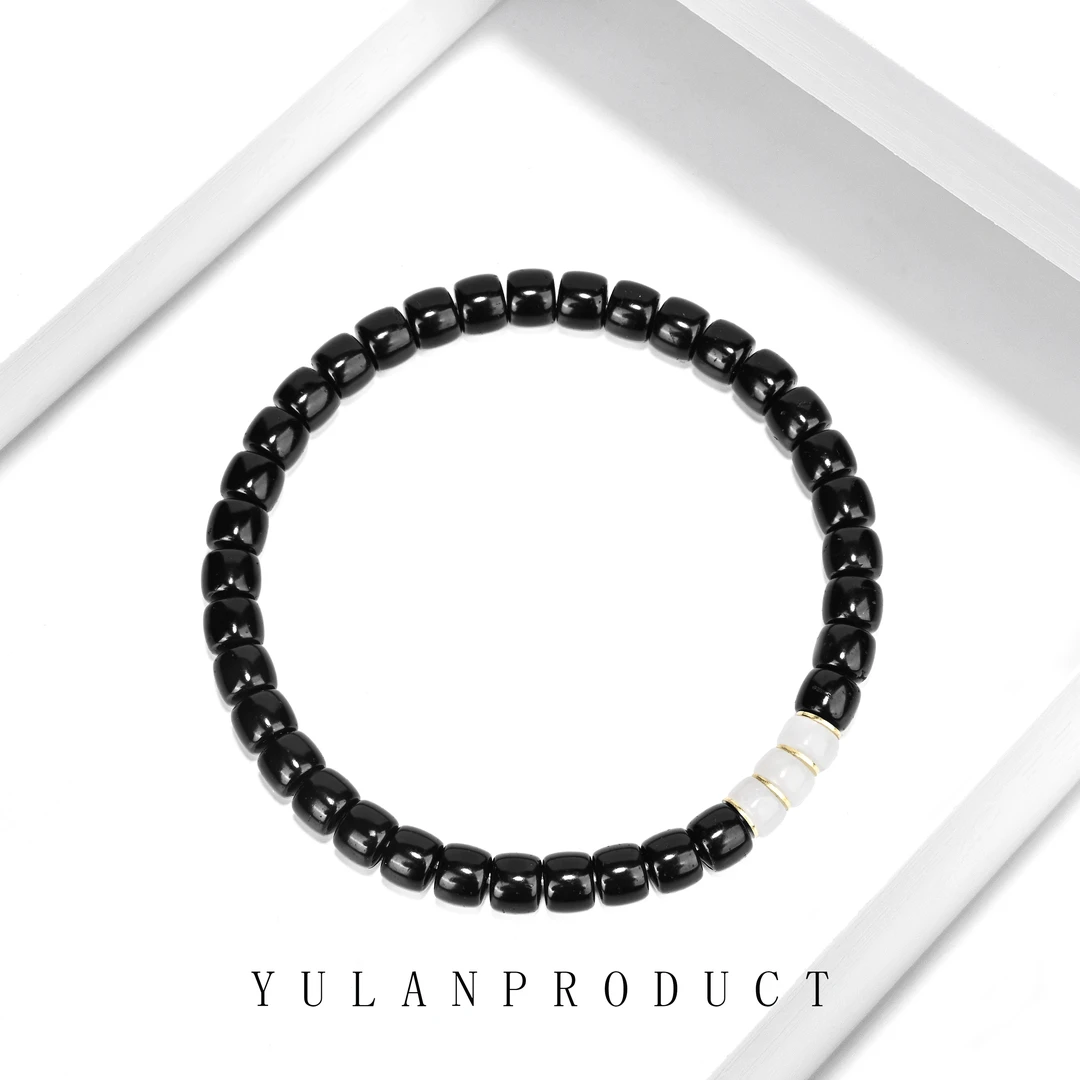 钰澜文玩【周】椰蒂直切6mm+和田玉三连搭-精工百搭