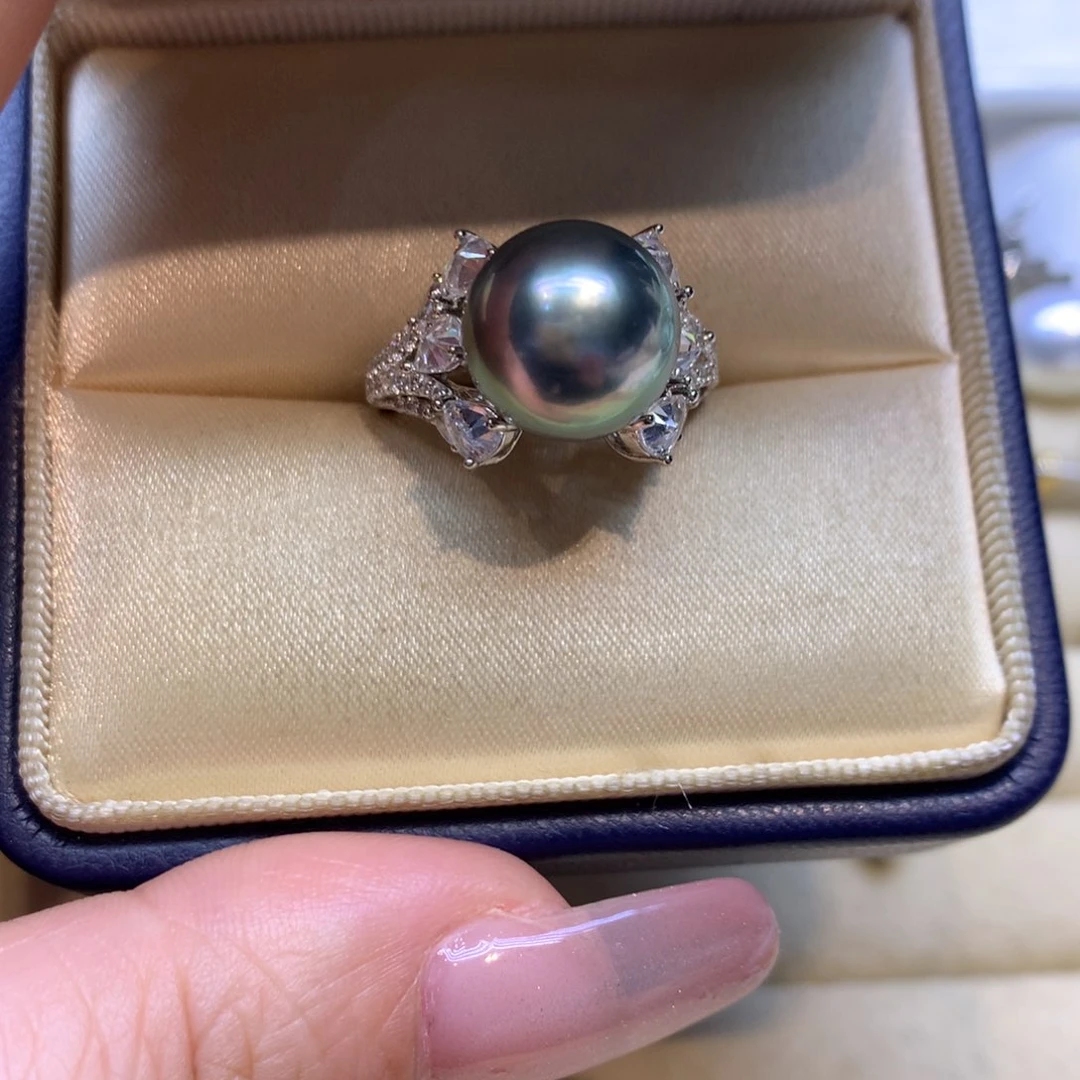 银S925镶嵌戒指海水珍珠