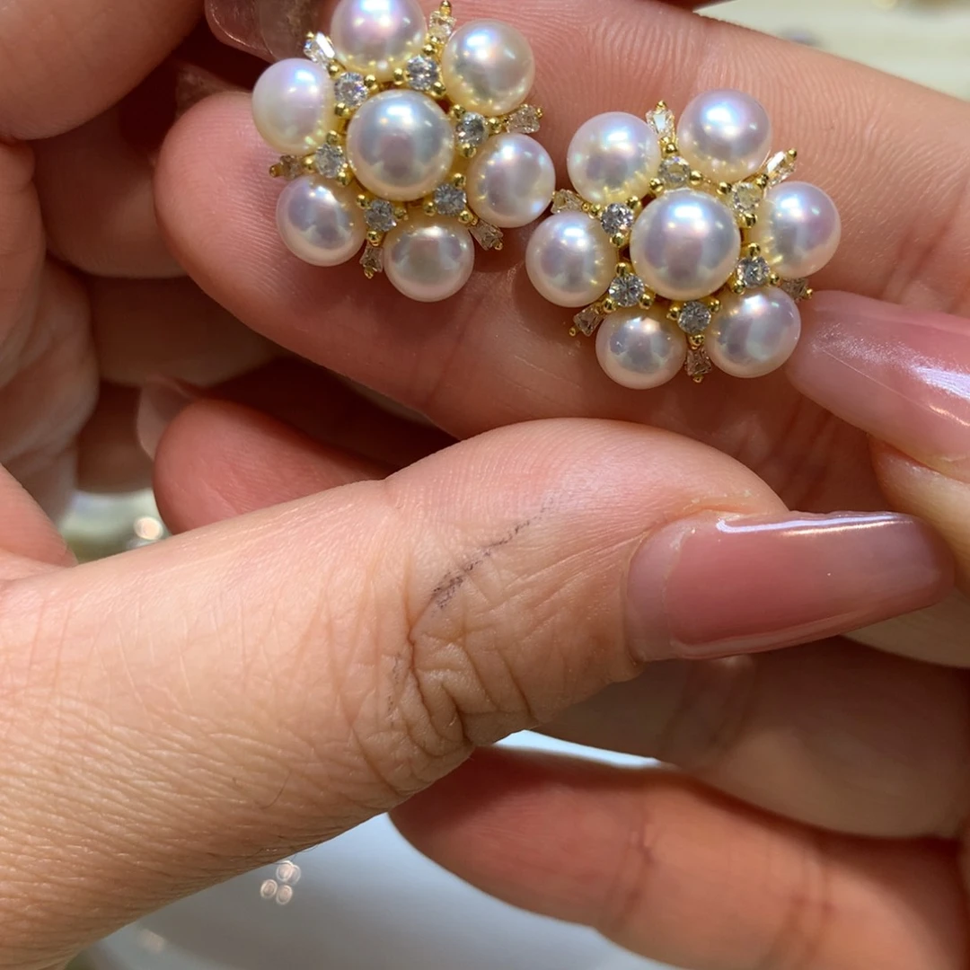 淡水珍珠耳饰未镶嵌