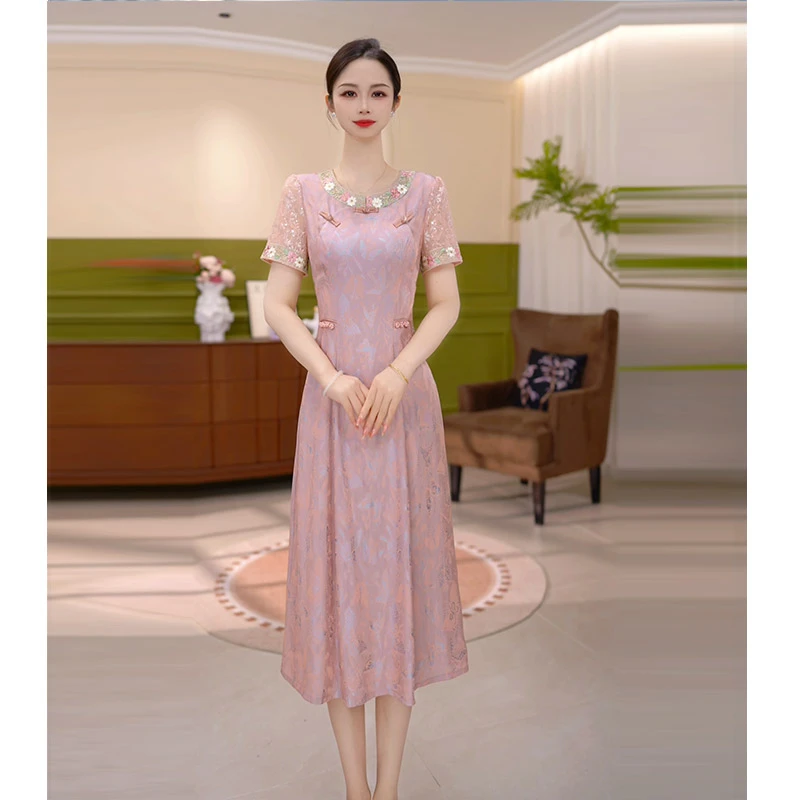 JG-25432 新款2025年夏季时尚气质优雅显瘦连衣裙 M-4XL