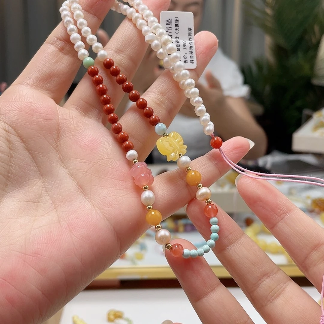 未镶嵌琥珀裸石蜜蜡项链