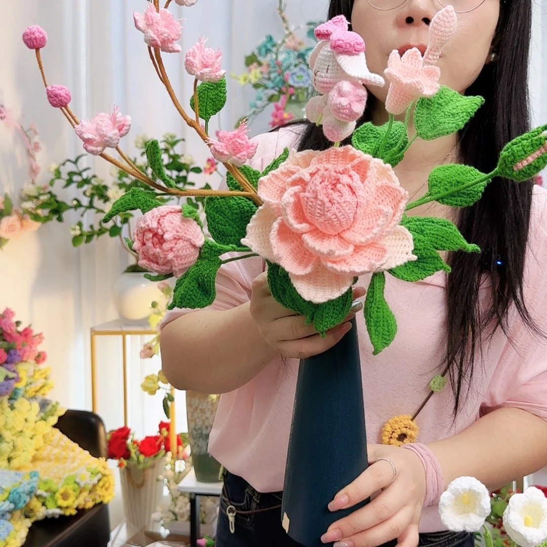 莱赛尔纤维棉手工钩织花束
