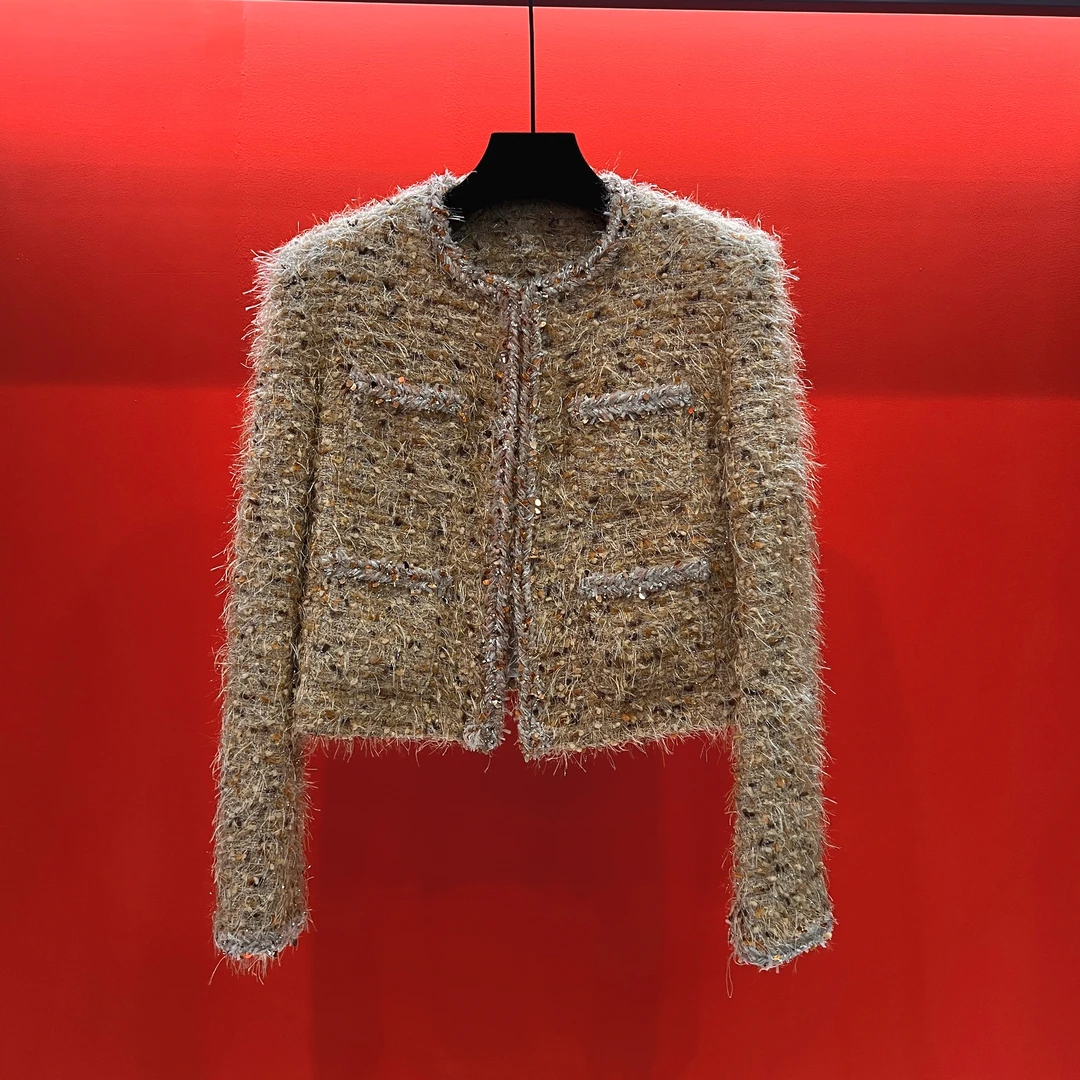 FRANCE BALIYA 轻奢法式秋冬设计感粗花呢气质小香风外套289