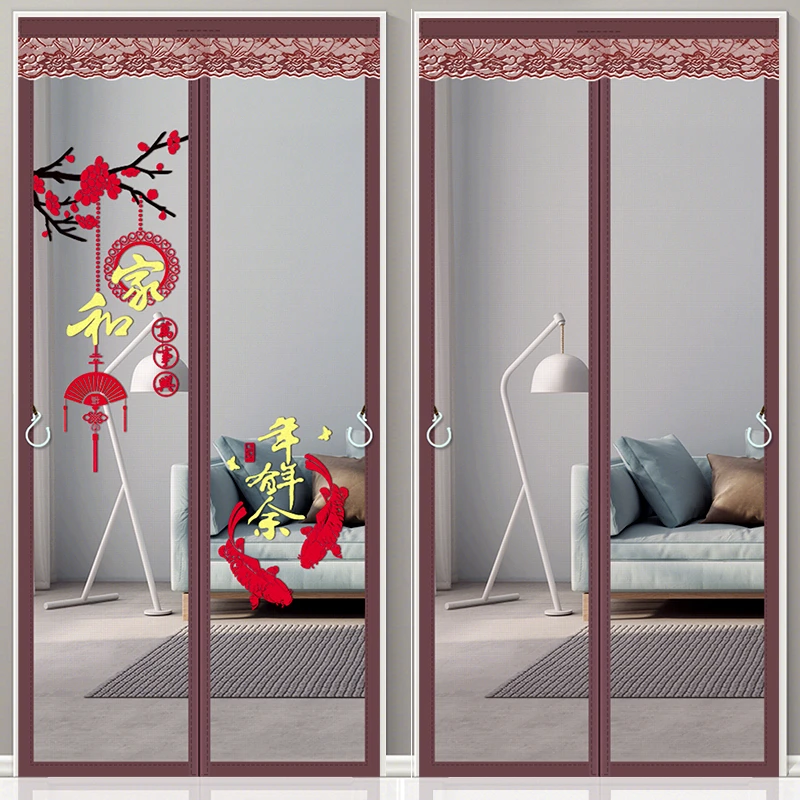 看了又看金刚网防蚊门帘夏季家用免打孔全磁块自吸魔术贴隔断帘