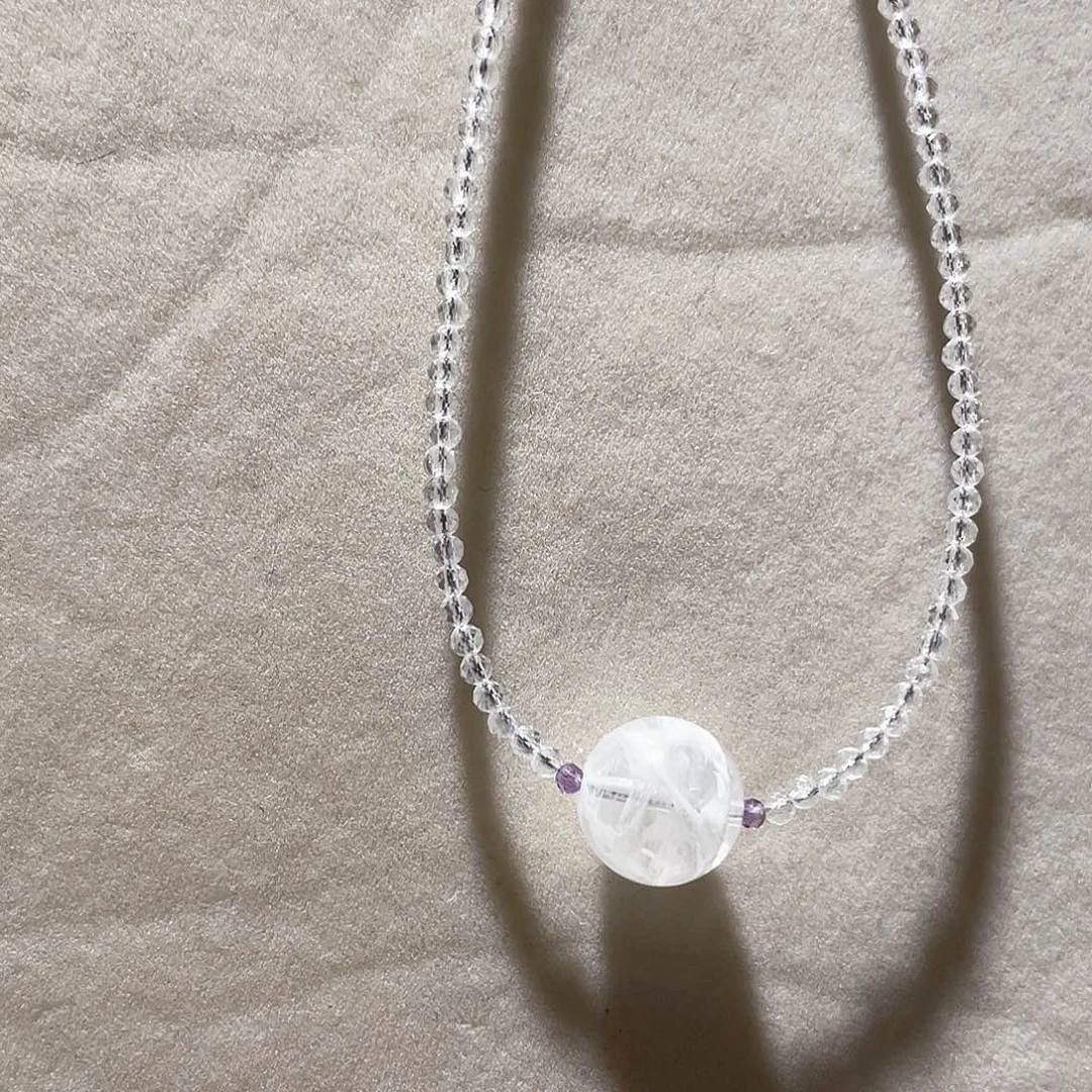 银S925镶嵌颈饰水晶大气款