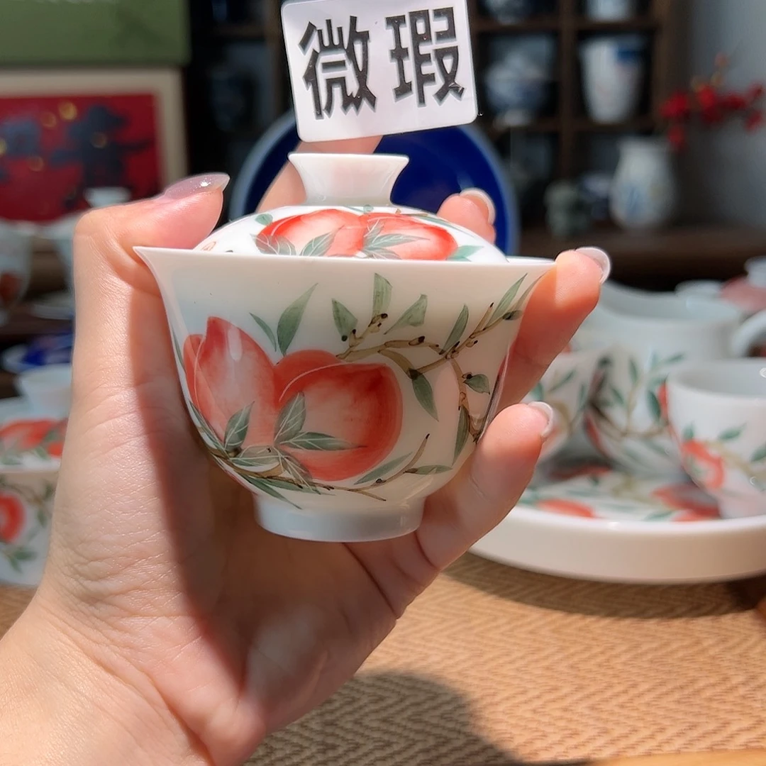 【闪购商品】微瑕 手绘 盖碗