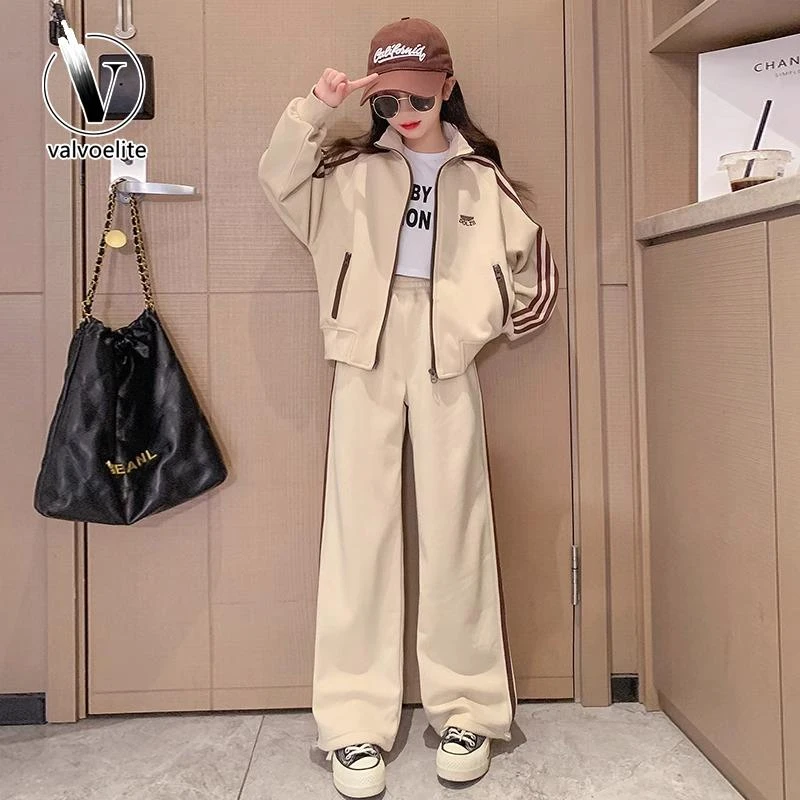 VALVOELITE美拉德女童春秋套装2025新款棒球服两件套休闲运动校服