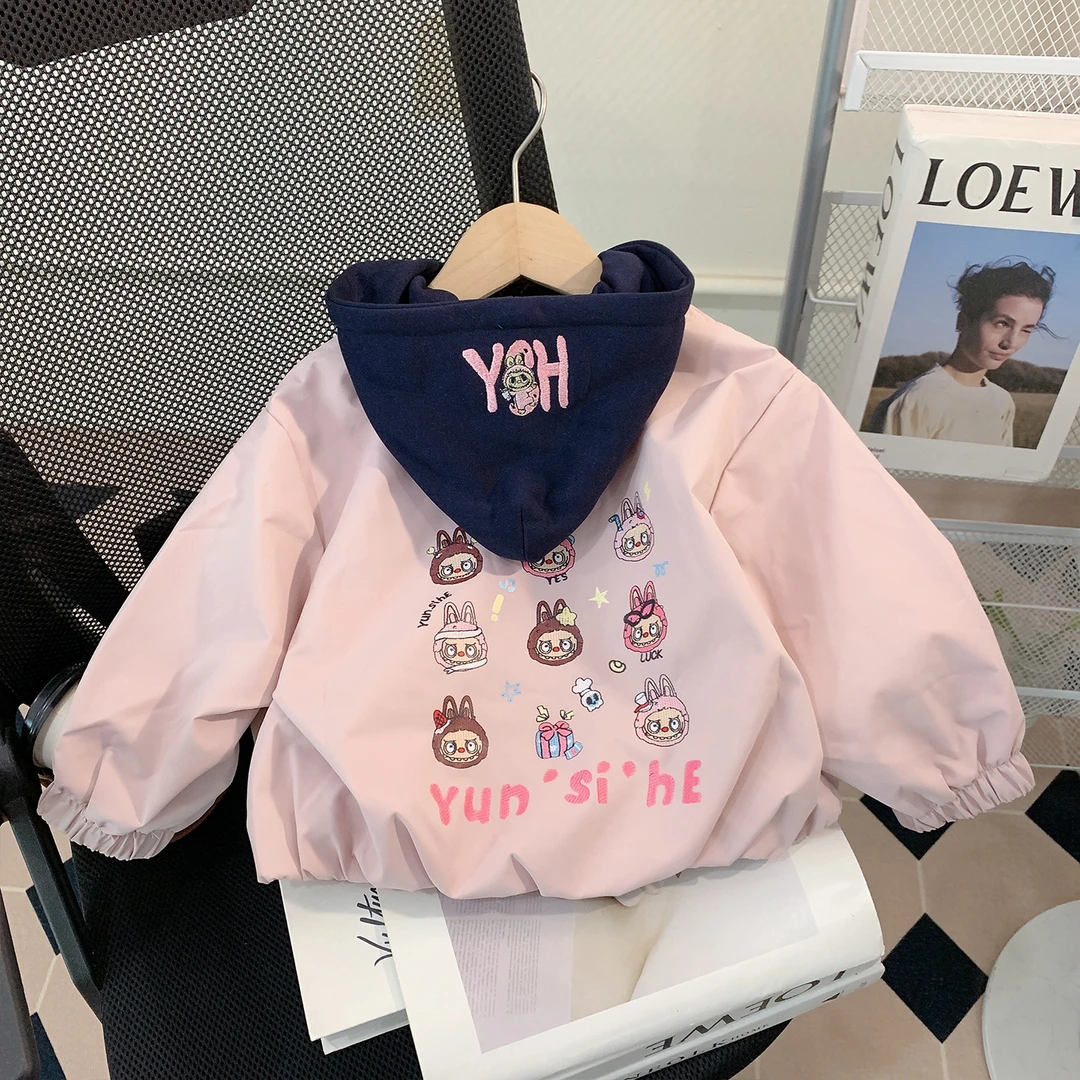 女童外套春秋款2025新款宝宝秋装洋气连帽上衣儿童衣服秋季小童装