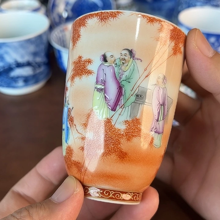囍***理瓷片景德镇全手工手绘陶瓷