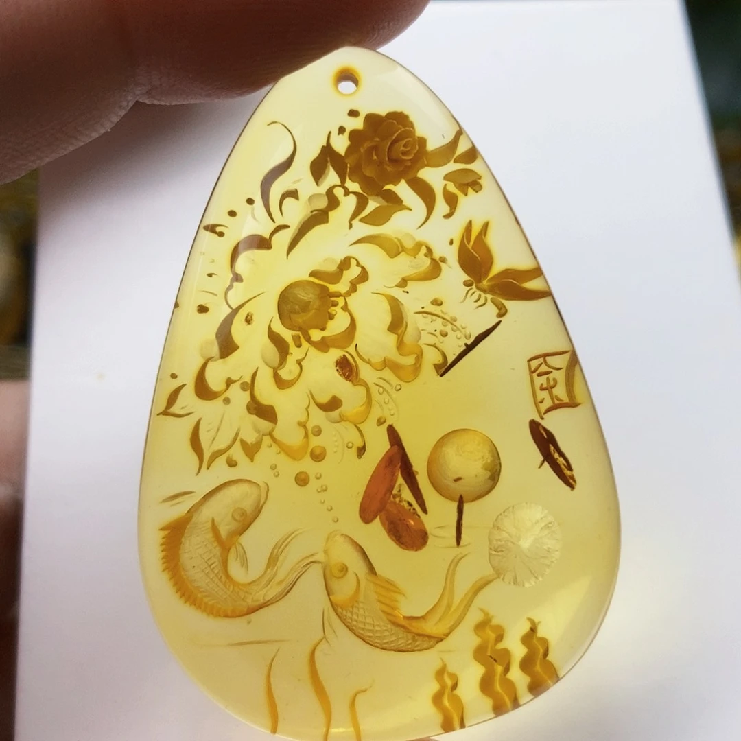 【闪购商品】琥珀（花珀）吊坠(不含链)未镶嵌
