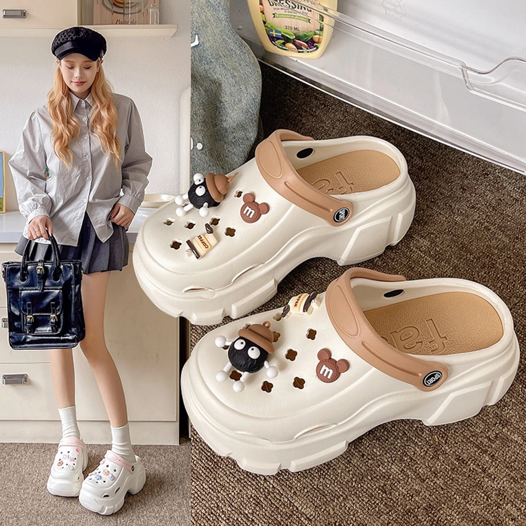 eva洞洞鞋户外2024新款沙滩防滑防臭踩屎感包头拖鞋女款夏季外穿