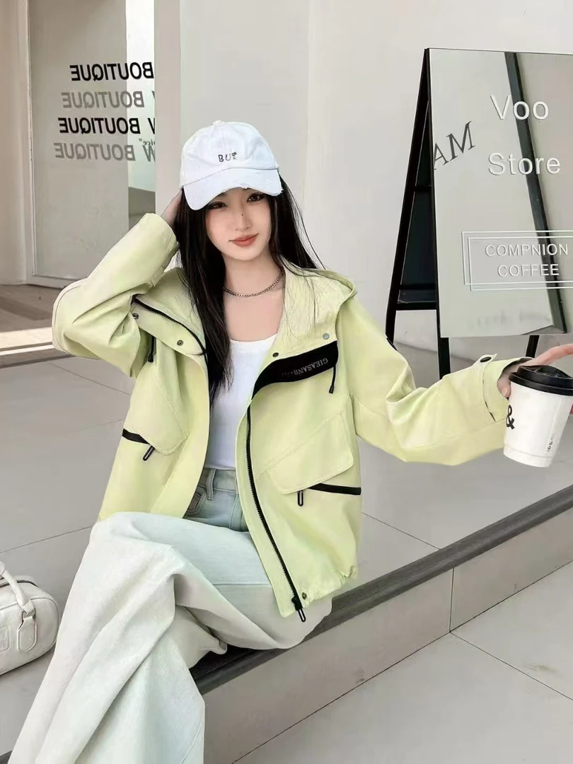 《小雪》中性直下摆春秋夏季短外套秋女士棉衣黑色女装连帽休闲