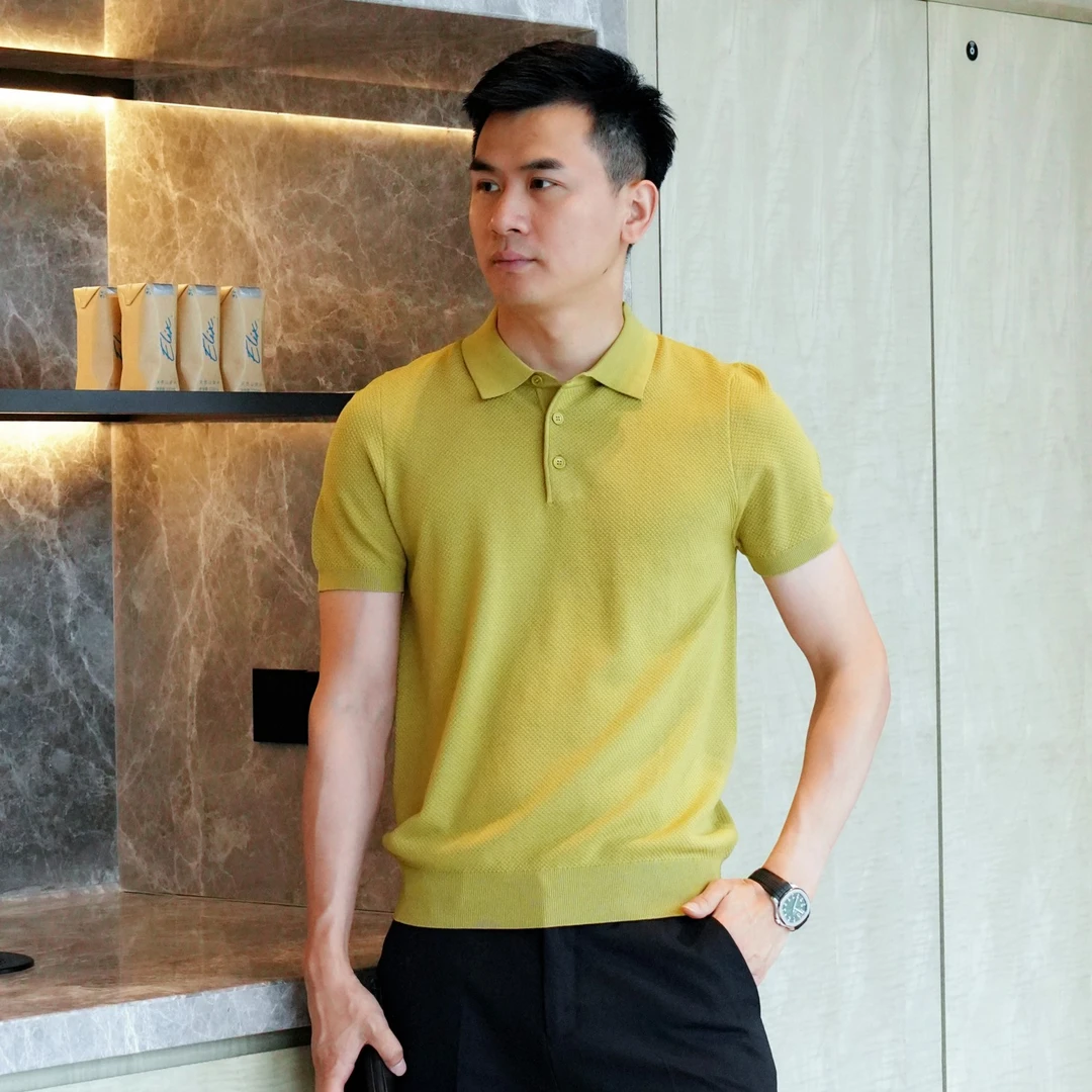 【组合套装】冰丝伊力特针织polo衫+五分短西裤