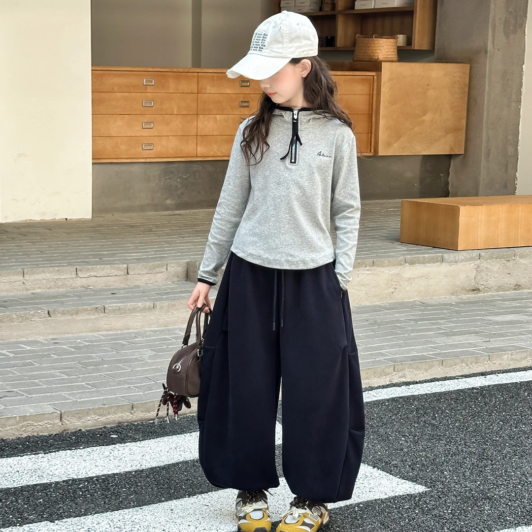 女童秋装套装儿童女孩洋气休闲长袖卫裤2025春秋新款中大童两件套