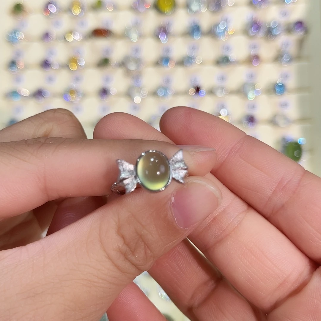 水晶戒指银S925镶嵌木****o戒指