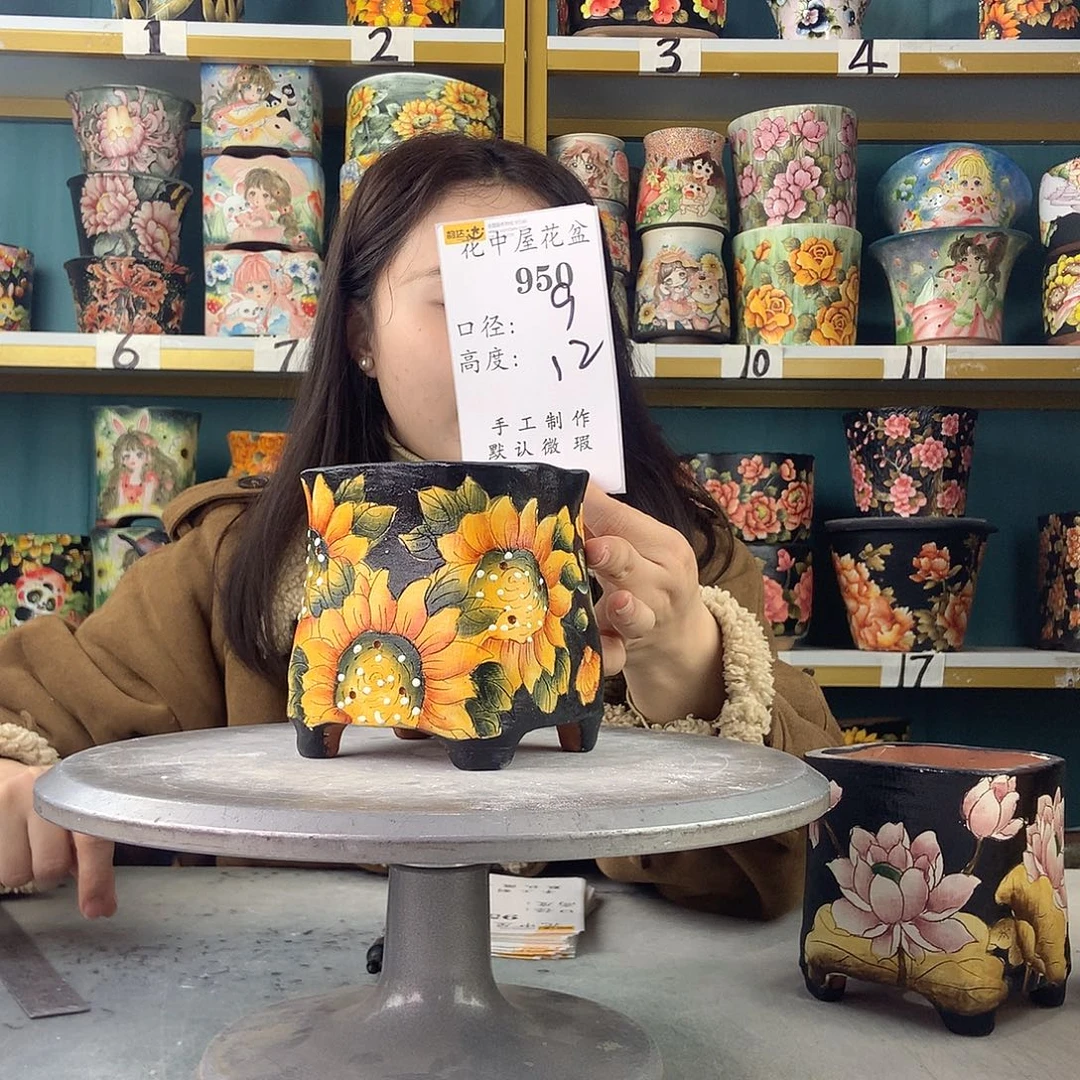 陶景德镇手工花盆950