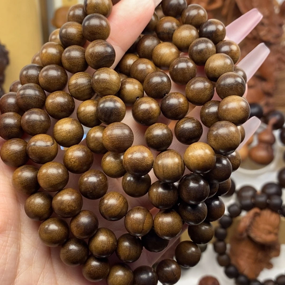 檀香木手串/手链迈索尔老山檀香1.0.108黑肉沉水奶香，瑕