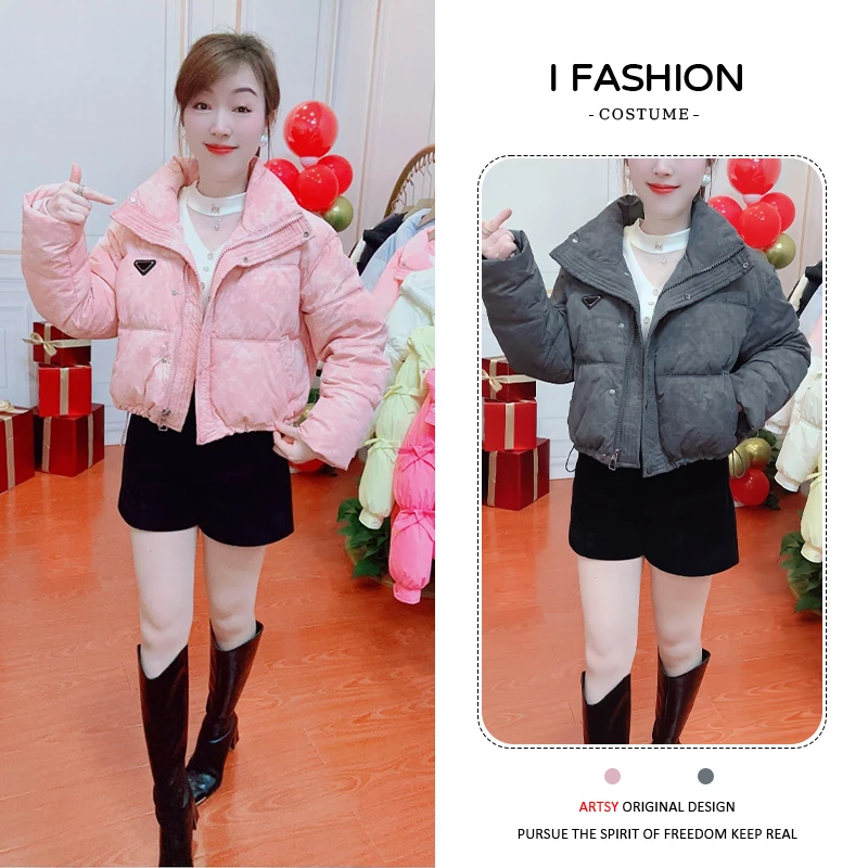 高级感洋气短款棉服女2025年冬季新款小个子个性外穿保暖立领外套