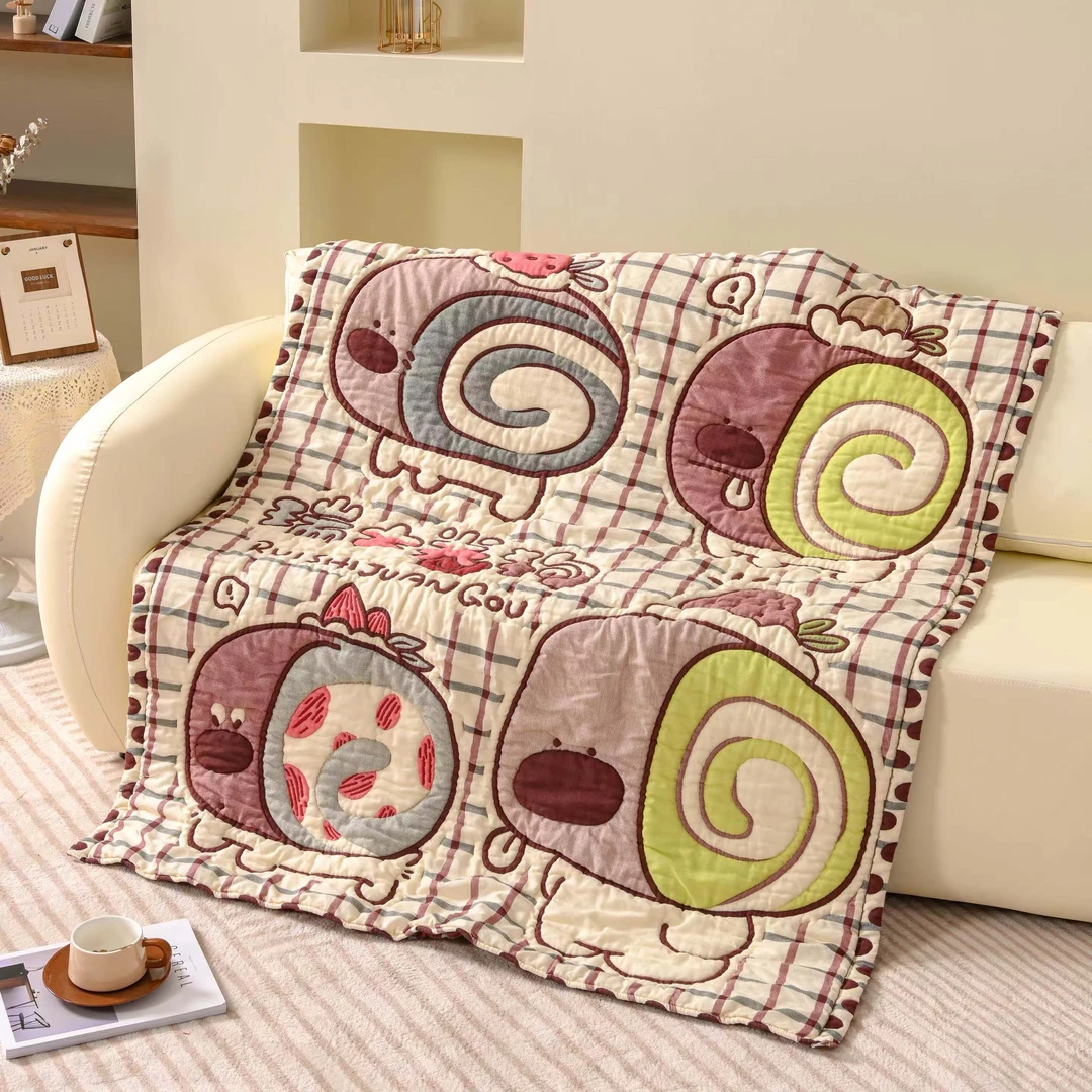 【瑞士卷狗】120*150cm  A类全棉纱布泡芙被