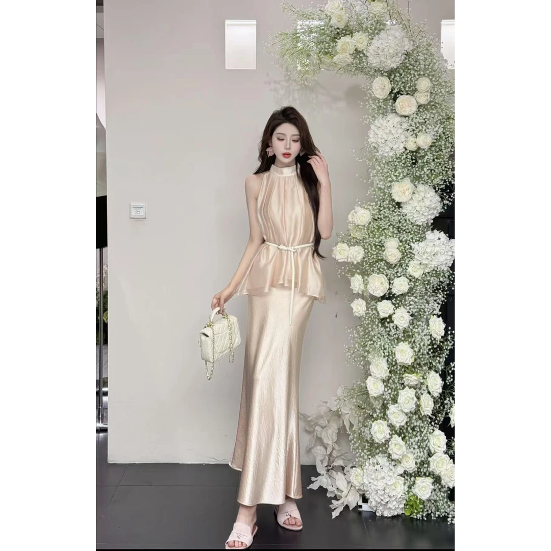 日光浮影小雨显瘦气质夏季法式小众套装