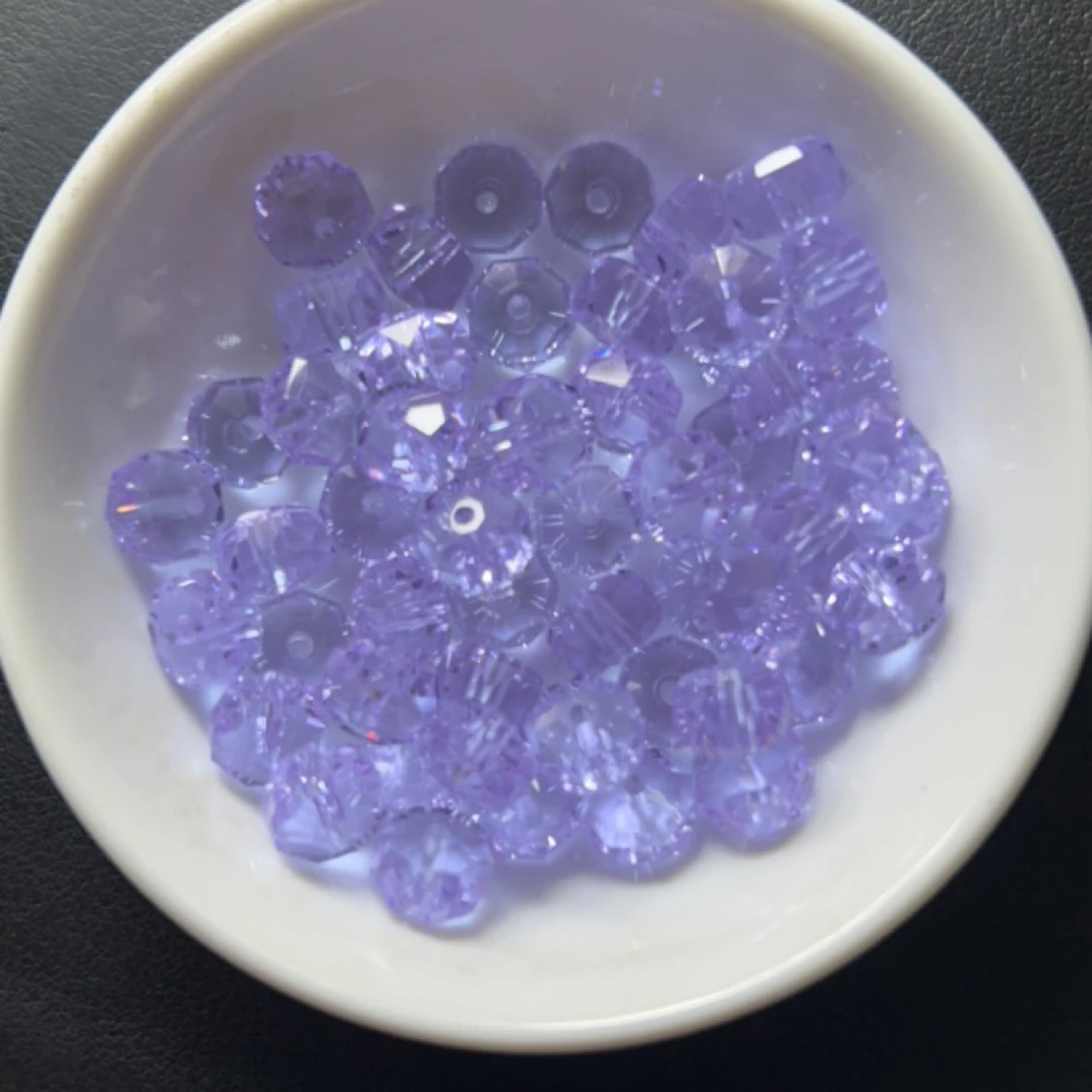 散珠W3071玻利维亚紫水晶车轮切面算盘8x4MM*30颗