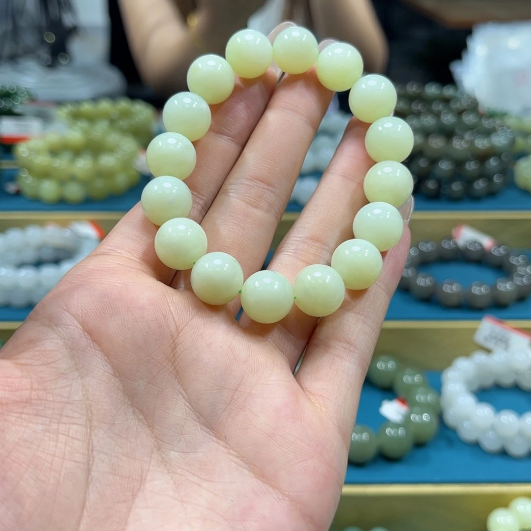 手串未镶嵌和田玉纯天然若羌黄口手串k12m