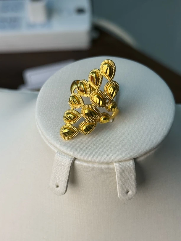 铜合金戒指 D&K新款气质可调节金色精美百搭国潮风戒指轻奢指环