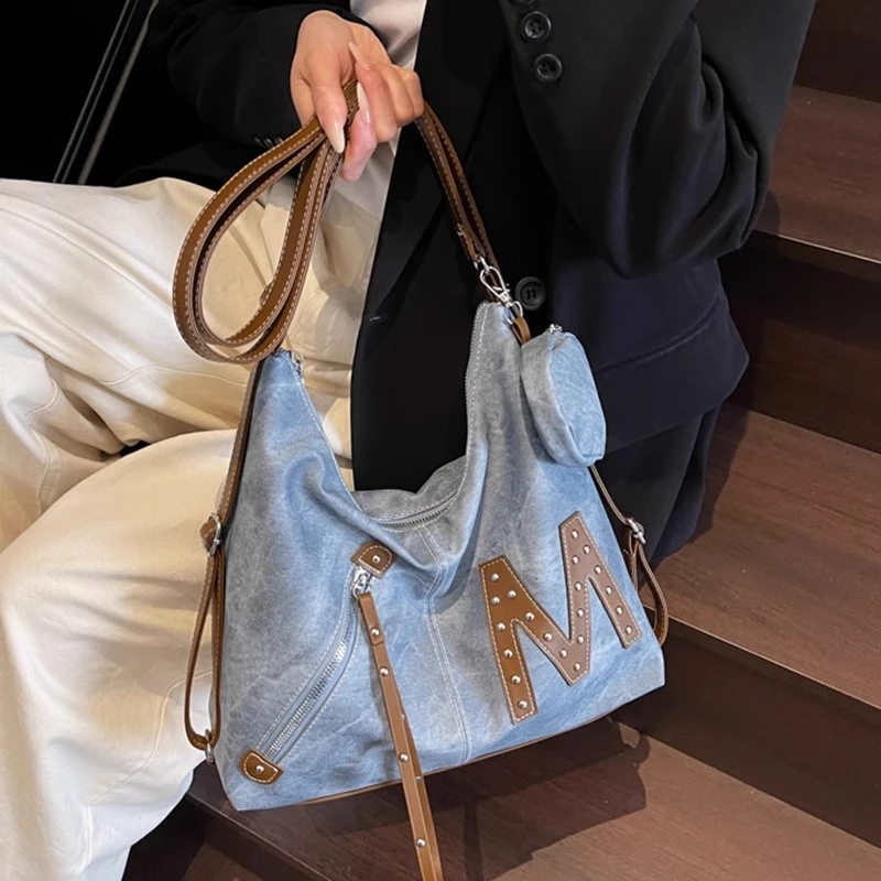 托特包女大容量2025新款休闲夏天百搭单肩斜挎包多功能时尚双肩包