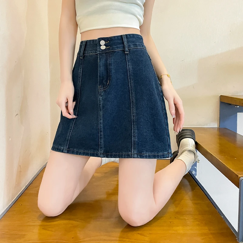 原色牛仔短裤裙女夏季薄款2025年新款流行小个子百搭时尚辣妹裙子