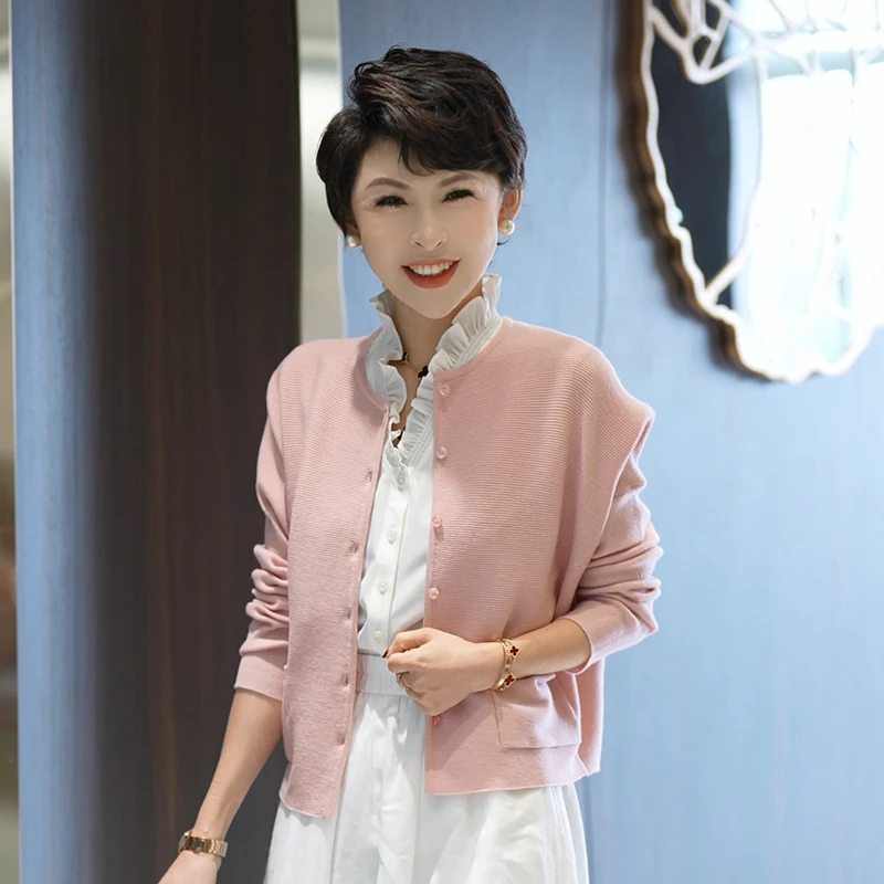 【恋人】横织百搭双口袋圆领针织衫MG8010中国风女装