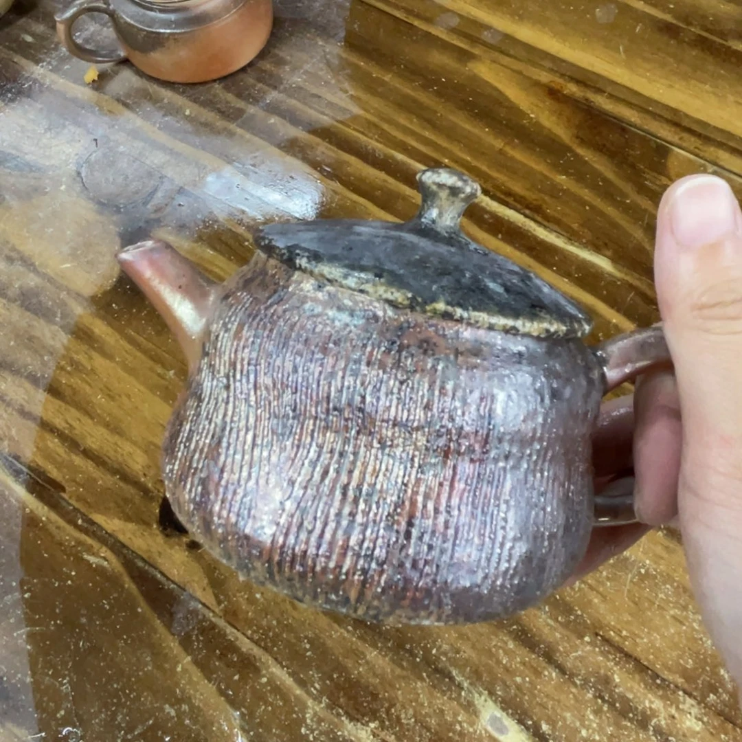 三***清茶壶柴烧柴烧茶壶瑕