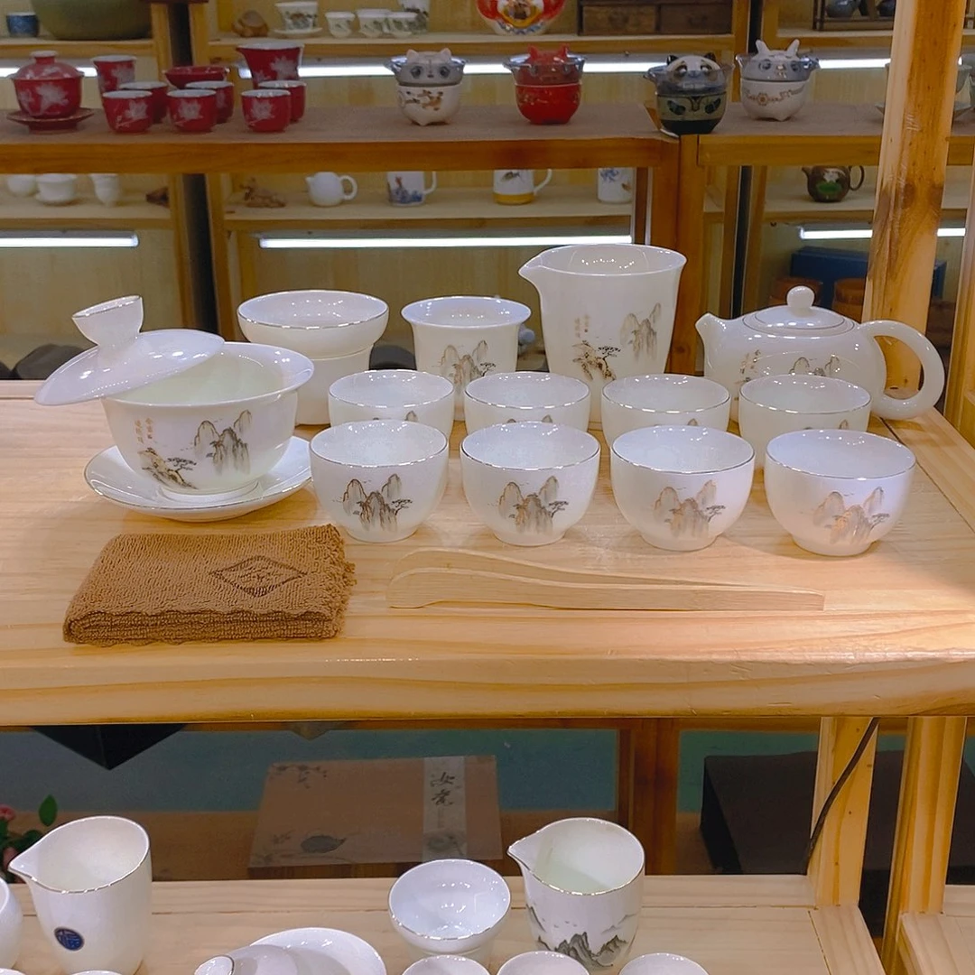 【不止】羊脂玉瓷茶具套装