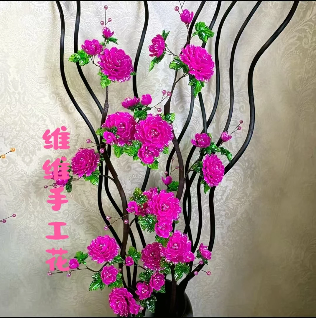 新品落地仿玉牡丹花手工DIY材料包（维维推荐）