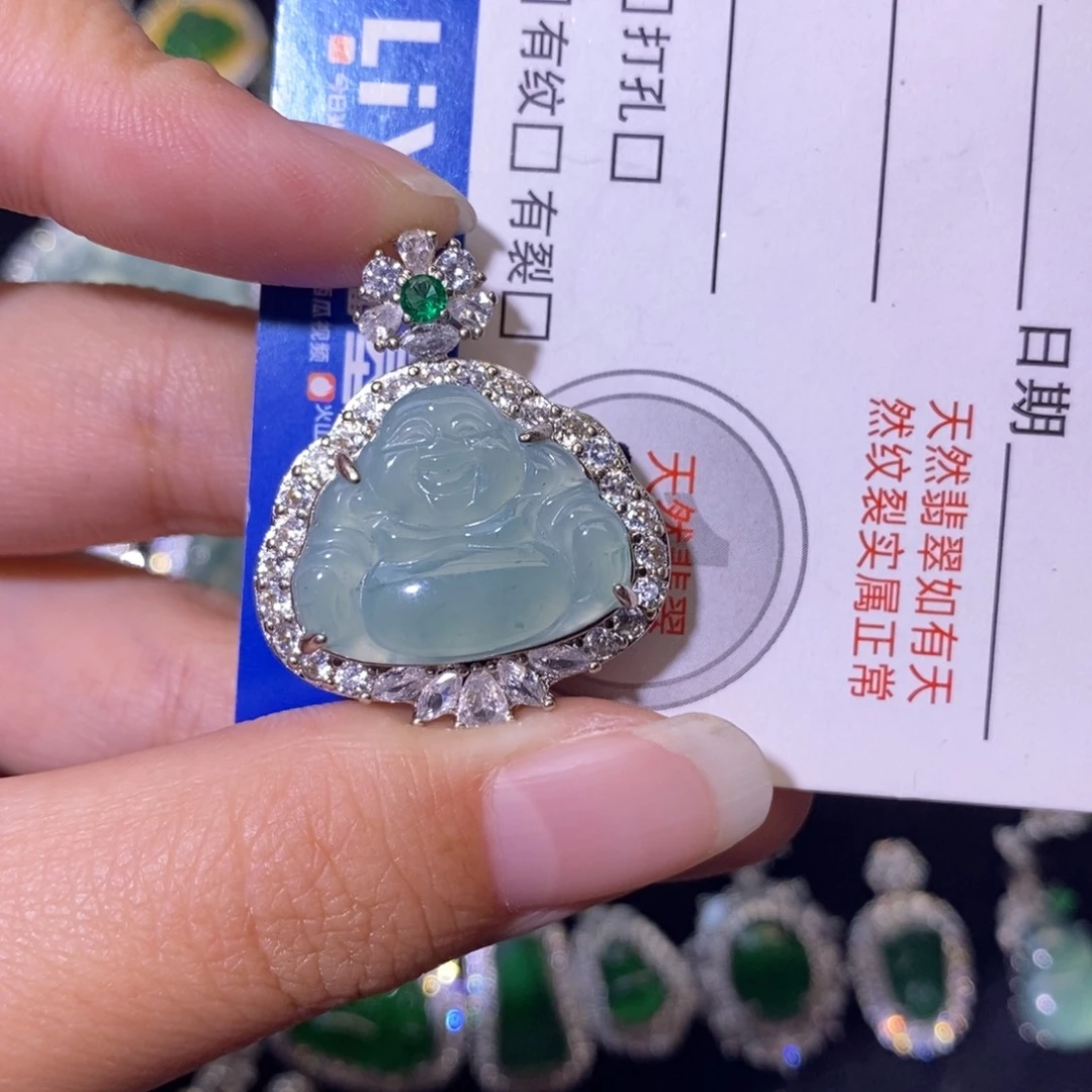 翡翠未镶嵌颈饰天然