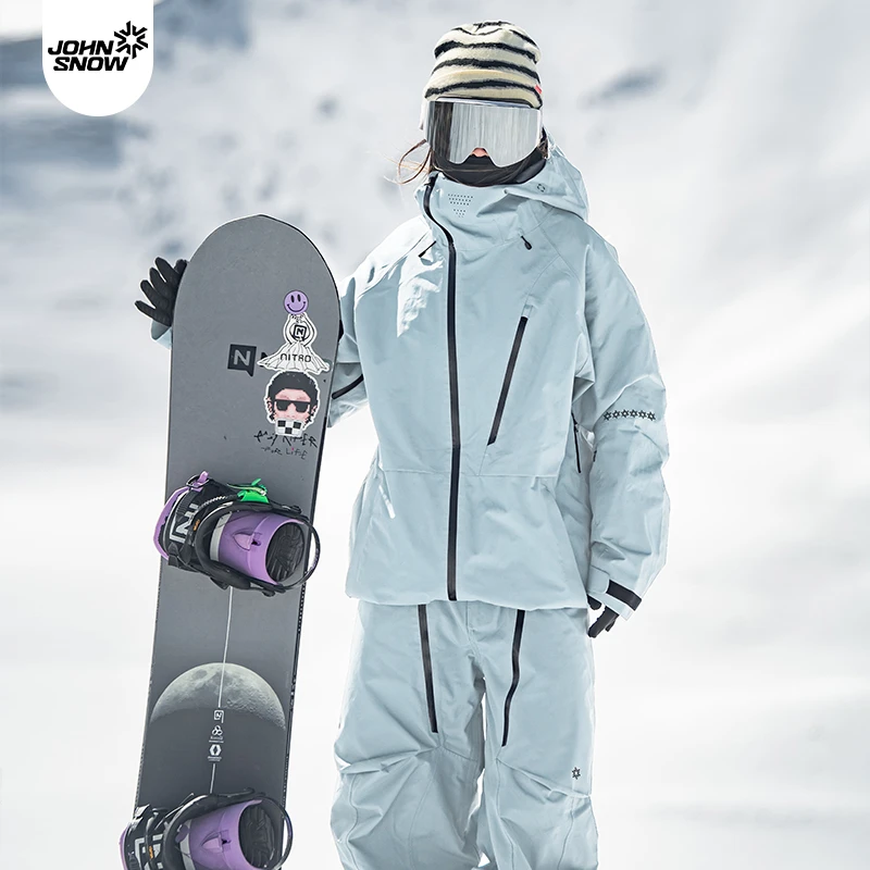 John snow冬季厚款男女通用3L保暖滑雪服套装外套修身男款女款