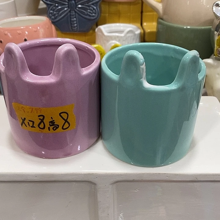 陶盆有孔 瑕疵针孔漏釉介意勿拍 口高