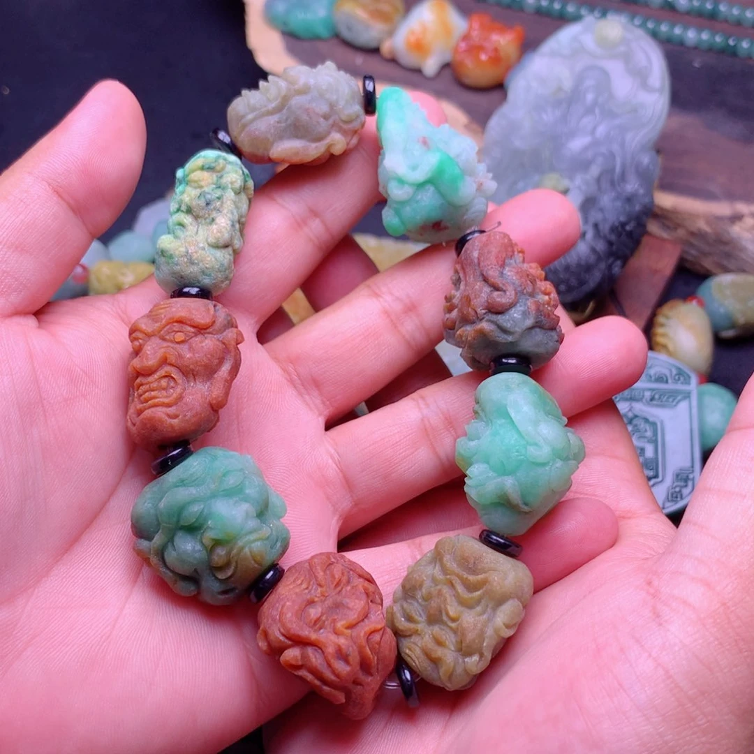 糖***儿定制翡翠未镶嵌手串