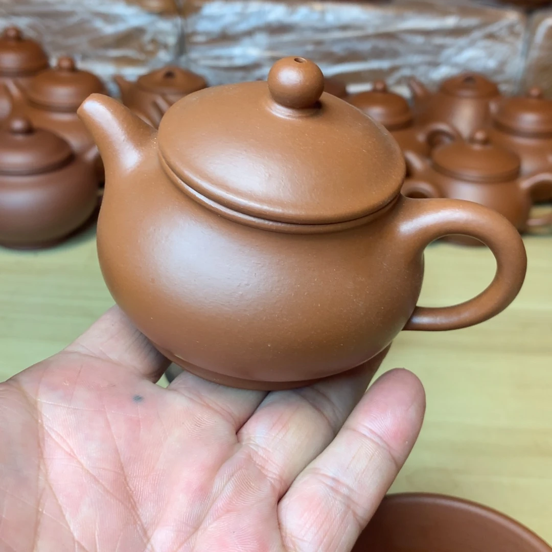 茶壶紫砂原矿赵庄朱泥小潘150c c
