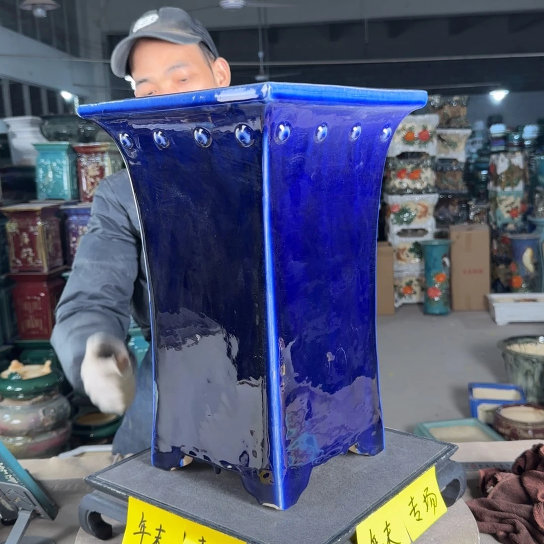 一风堂石湾花盆。磕碰高温裂