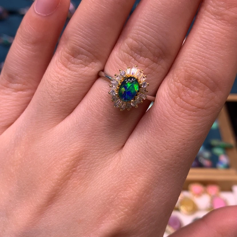 【闪购商品】欧泊戒指款式银S925镶嵌唐***⊙