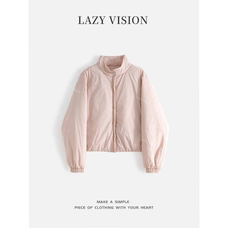 LAZYVISION3M新雪丽棉女士夹棉小立领拉链外套棉服ZMD-33556