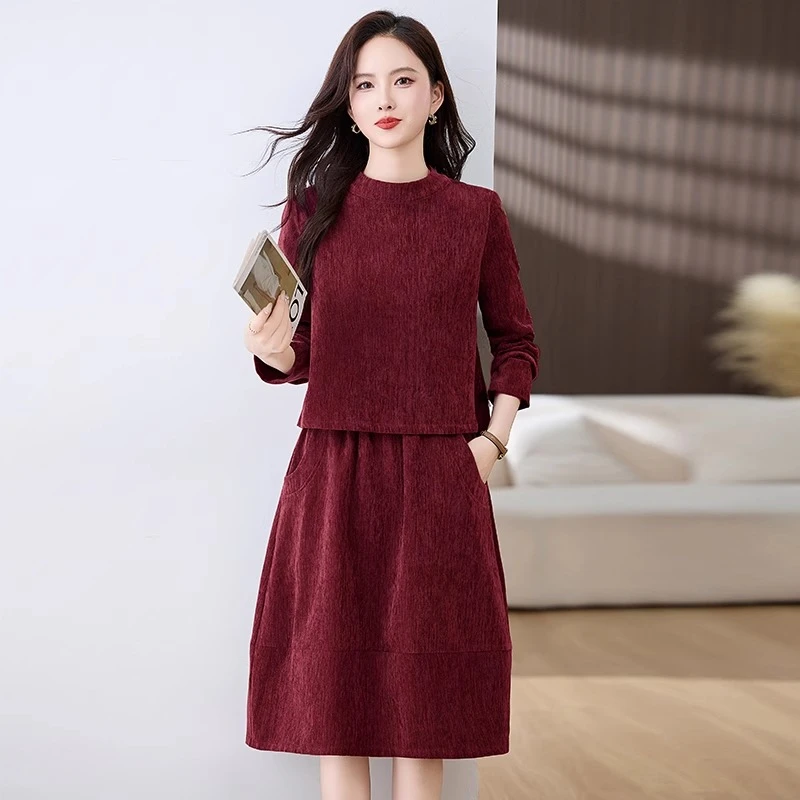 广州十三行爆款连衣裙女2025新款春秋花苞裙子妈妈喜婆婆婚宴套装