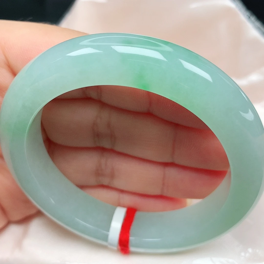 未镶嵌手镯翡翠34冰冰甜果绿