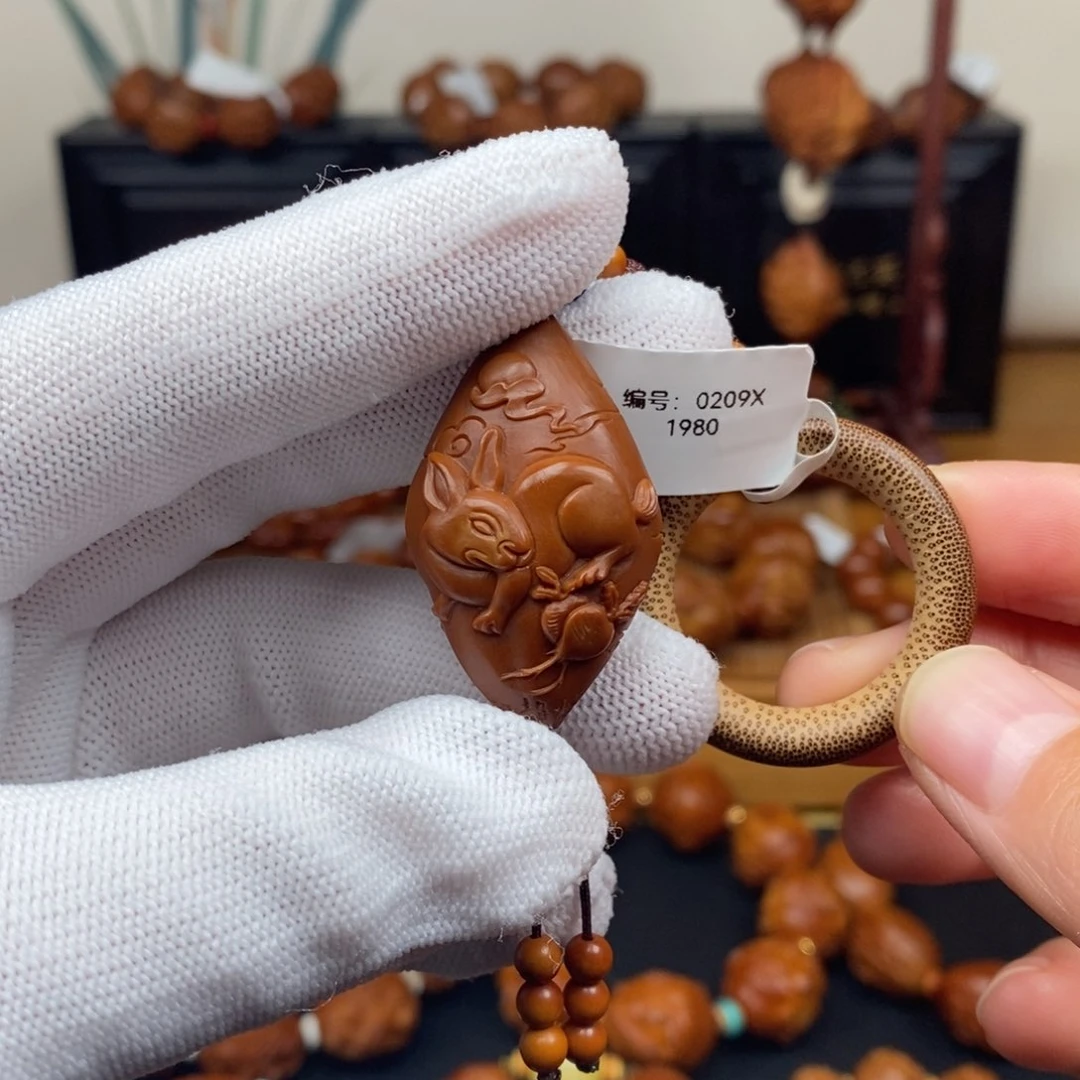 吊坠橄榄核许静健老师生肖守护神兔