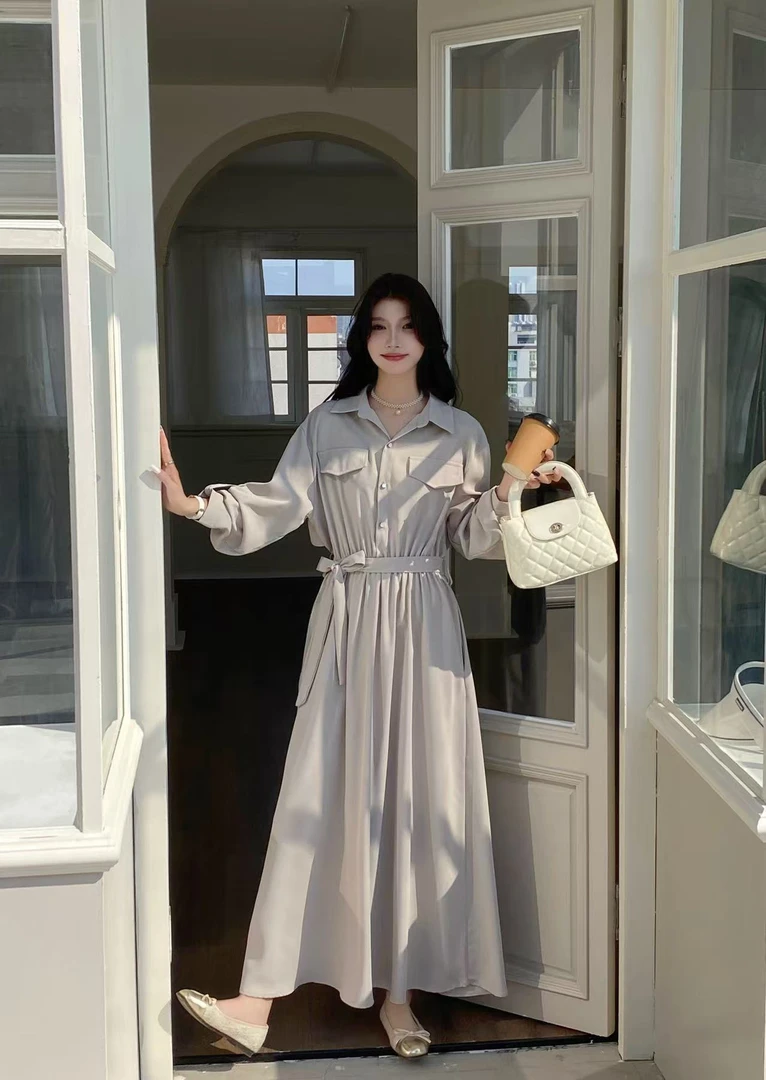 新疆包邮“浅韵逸裳”25013#衣长123 连衣裙长款