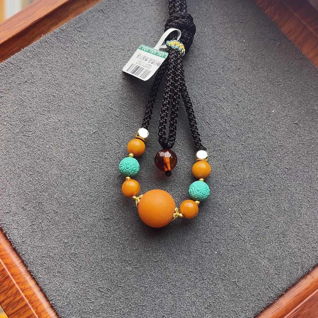 琥珀手链未镶嵌浅**酌锁骨珠