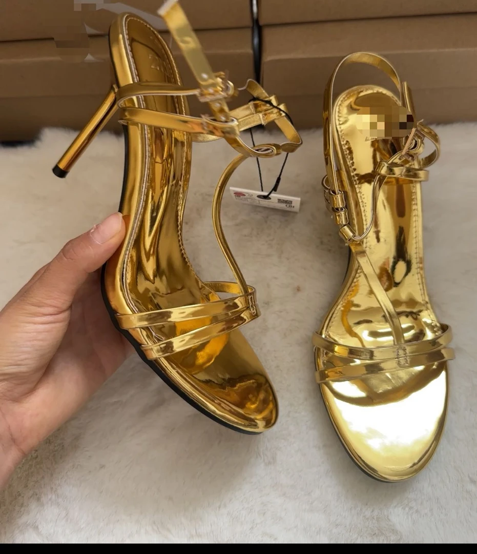 【razeya专属】女士夏季时尚厚底外穿圆头欧美细跟高跟鞋粘胶鞋方头