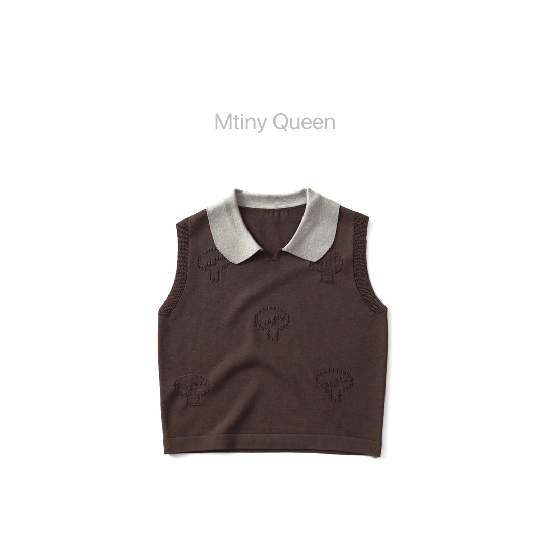 【雨后蘑菇】夏季薄款极简风中性背心上衣无袖男童复古撞色儿童韩版