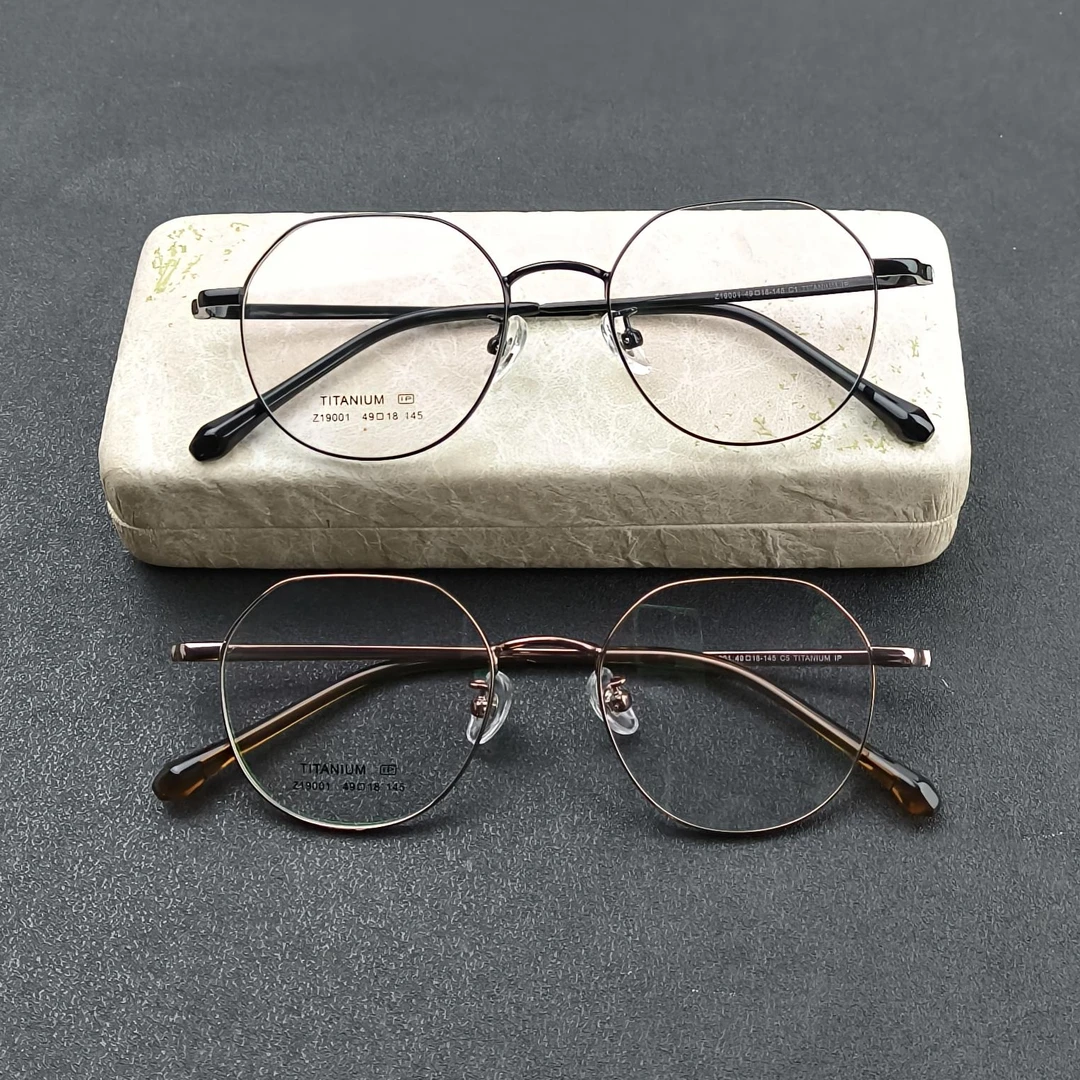 19001复古多边形小框超轻眼镜可配度数防蓝光变色镜片简约护眼