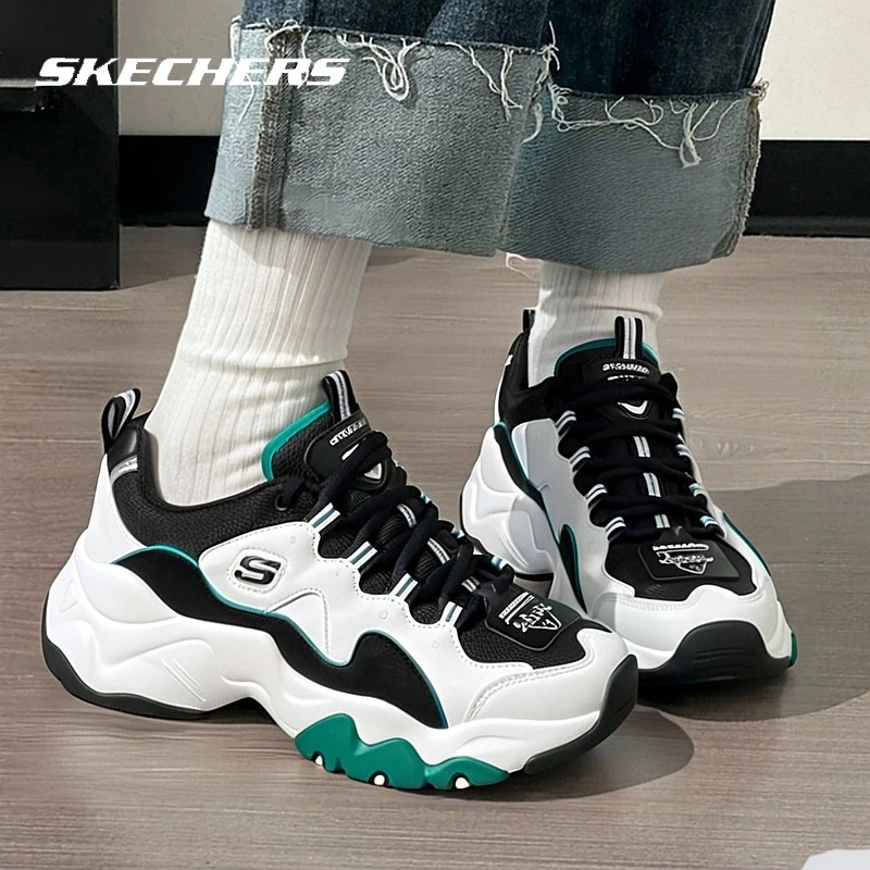 斯凯奇厚底老爹鞋女鞋秋季新款休闲复古运动鞋缓震熊猫鞋 12955